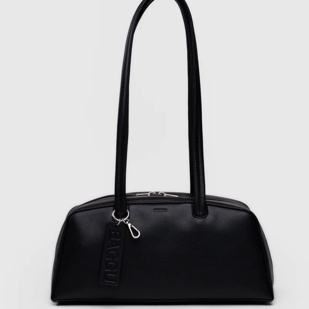 Black Recycled Leather Baggu Women's Bowler